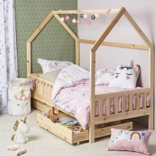 Lit cabane avec 2 tiroirs Cocon Doux Beige 90x190 cm - Laïba Kids Lit cabane avec 2 tiroirs Cocon Doux Beige 90x190 cm - Laïba Kids